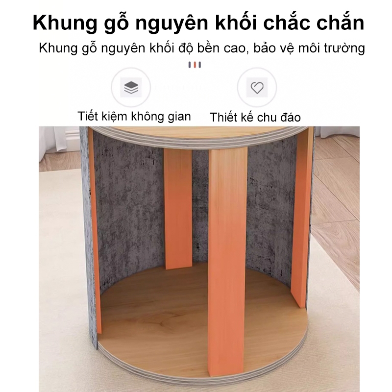 HEINO Ghế đôn sofa Ghế đôn trang điểm bọc nhung, chân gỗ tự nhiên, viền inox vàng, phong cách Bắc Âu | BigBuy360 - bigbuy360.vn