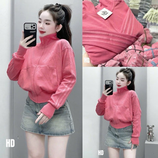 QUỲNH NHI - Áo Khoác Thun Gân Cổ Trụ, 6 Túi, Bên Trong Khoá Kéo, Vải Dày Dặn, Mặc Mát