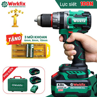 Máy khoan Workfix Cầm Tay WF-13100AK 3 Chức Năng Lực siết 100N Có Auto lock Khoan Tường Bắn Vít Khoan Gỗ