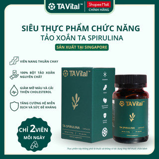  TA VITAL - Viên Uống Tảo Xoắn Spirulina Nguyên Chất Singapore 60 Viên Giảm Mỡ Máu Tăng Đề Kháng 