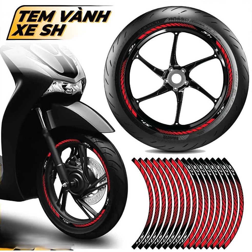 Tem Vành Phản Quang Dán Xe SH ,| Decal Vành Mâm SH 150i 125i 350i 2022 2023 2021 2020 2019 2017