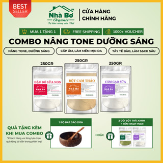 [MUA 1 TẶNG 1] - [#1BestSeller] Combo 3 gói x250g (750Gr) Bột [Đậu Đỏ Sữa Non + Cam Thảo + Cám Gạo Sữa] - Dưỡng Trắng Da