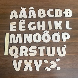Bảng Chữ Cái Gỗ Cao 7cm - Bộ Khuôn Chữ Béo Bằng Gỗ Trang Trí Các Góc - Bảng Chữ Cái Tiếng Việt