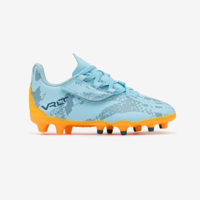 Giày đá bóng trẻ em sân cỏ tự nhiên và nhân tạo quai dán DECATHLON Viralto I Easy FG xanh/cam mã 8917497