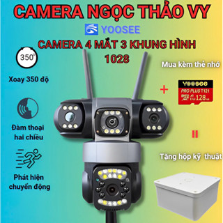 CAMERA WIFI YOOSEE NGOÀI TRỜI 4 MẮT 3 KHUNG HÌNH-1 MẮT ĐIỀU KHIỂN XOAY-1 MẮT TRỢ SÁNG-2 MẮT XOAY TAY