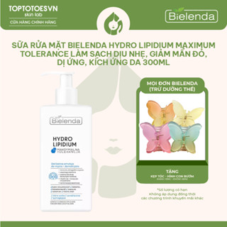 Sữa rửa mặt Bielenda Hydro Lipidium Maximum Tolerance làm sạch dịu nhẹ, giảm mẩn đỏ, dị ứng, kích ứng da 300ml
