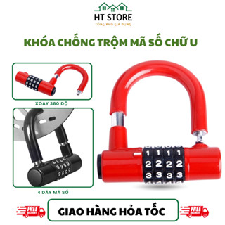 Ổ khoá mã số, Khoá 4 số chữ U loại cao cấp, An toàn chống trộm, Bảo mật cao, Có thể thay đổi mật mã rất oan toàn
