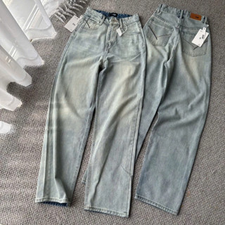 Quần Jeans THE QUAO Nữ Lưng Cao Ống Suông Thêu Túi R0510_493( CHUẨN SIZE)