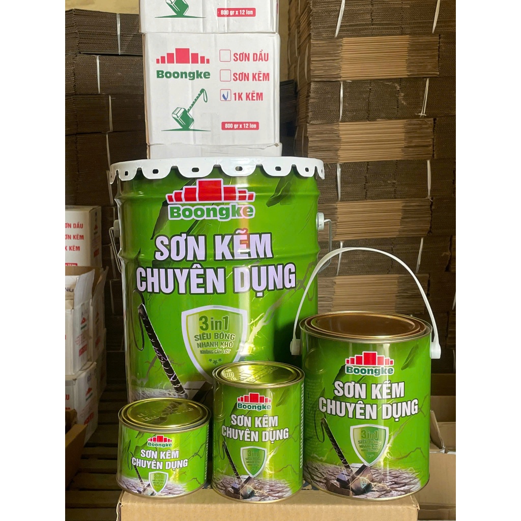 Sơn Kẽm 1 Thành Phần Boongke, Sơn Sắt 1 Thành Phần, Sơn Mạ Kẽm, Sơn Chuyên Dụng [ 2.7kg ]
