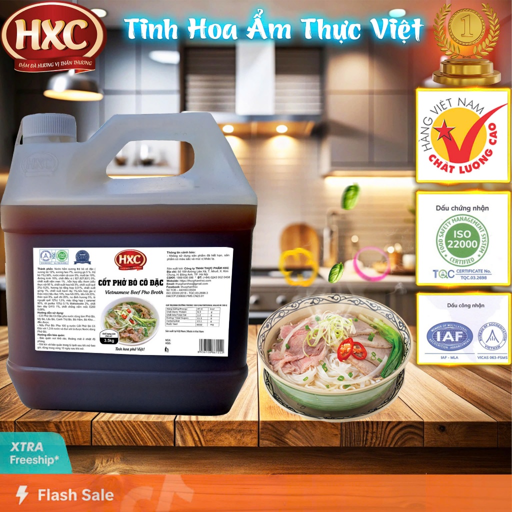 Nước Cốt Bún Phở cô đặc HXC - loại can lớn dùng cho nhà hàng