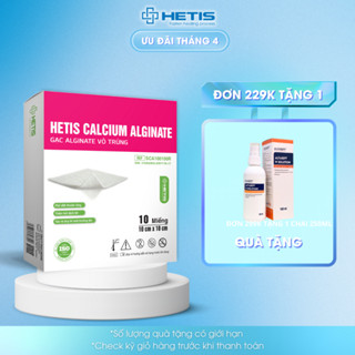 Gạc Alginate có chỉ may Chứa Bạc Kháng Khuẩn ALFASEPT Hetis Silver Alginate Chiết Xuất Rong Biển Thấm Hút Dịch