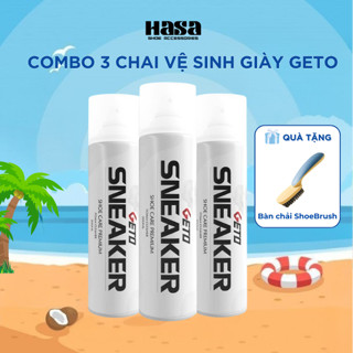 Combo 3 chai xịt tạo bọt vệ sinh giày Sneaker Geto cao cấp