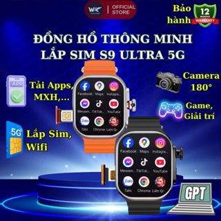 Đồng Hồ Thông Minh S9 Ultra 5G - Lắp SIM Nghe Gọi, Chơi Game, Camera Xoay 180°, Đa năng, Giá Tốt, Bảo Hành 12 Tháng