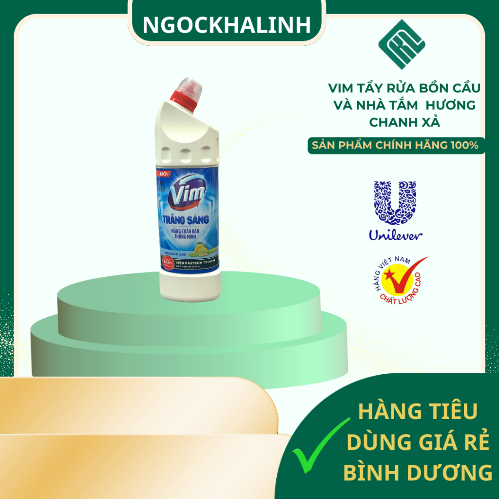 Nước tẩy rửa bồn cầu và nhà tắm Vim hương Chanh Sả chai 870ml