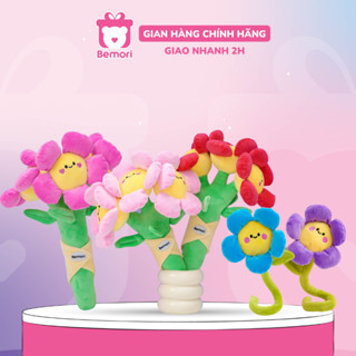 Gấu bông hoa mặt cười Bemori bó hoa mặt cười nhồi bông mềm mịn cao cấp decor bàn học