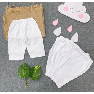 Combo 3 chiếc quần dài sơ sinh cotton màu trắng cho bé từ sơ sinh đến 11kg