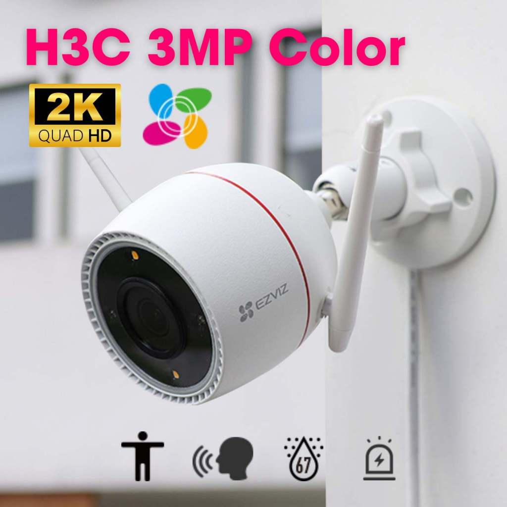 Camera không dây ngoài trời Ezviz H3c 2K 3mp color có màu ban đêm, chống nước