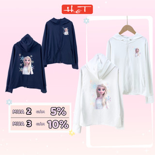 [GIẢM SỐC 70%] Áo khoác chống nắng chất vải xuất dư xịn, nhẹ, mát hình Elsa bông tuyết cho bé gái từ 2-12 tuổi-AKBG014