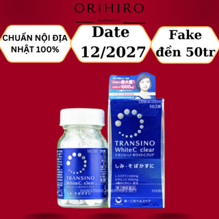 Viên Uống Transino White C Clear Nhật Bản [HỘP 120viên - 240viên] giúp trắng sáng da, mịn đẹp, cấp ẩm