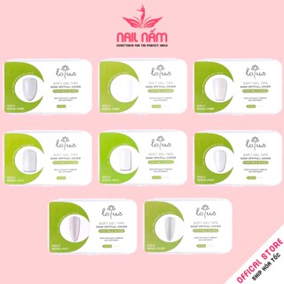 Móng úp Lotus nhám dẻo hộp 5 size đủ form, móng làm nail box thông dụng không bị gẫy ngang