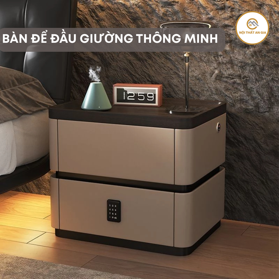 Bàn để đầu giường gỗ nguyên khối cao cấp tủ đựng đồ phòng ngủ thiết kế hiện đại sang trọng 