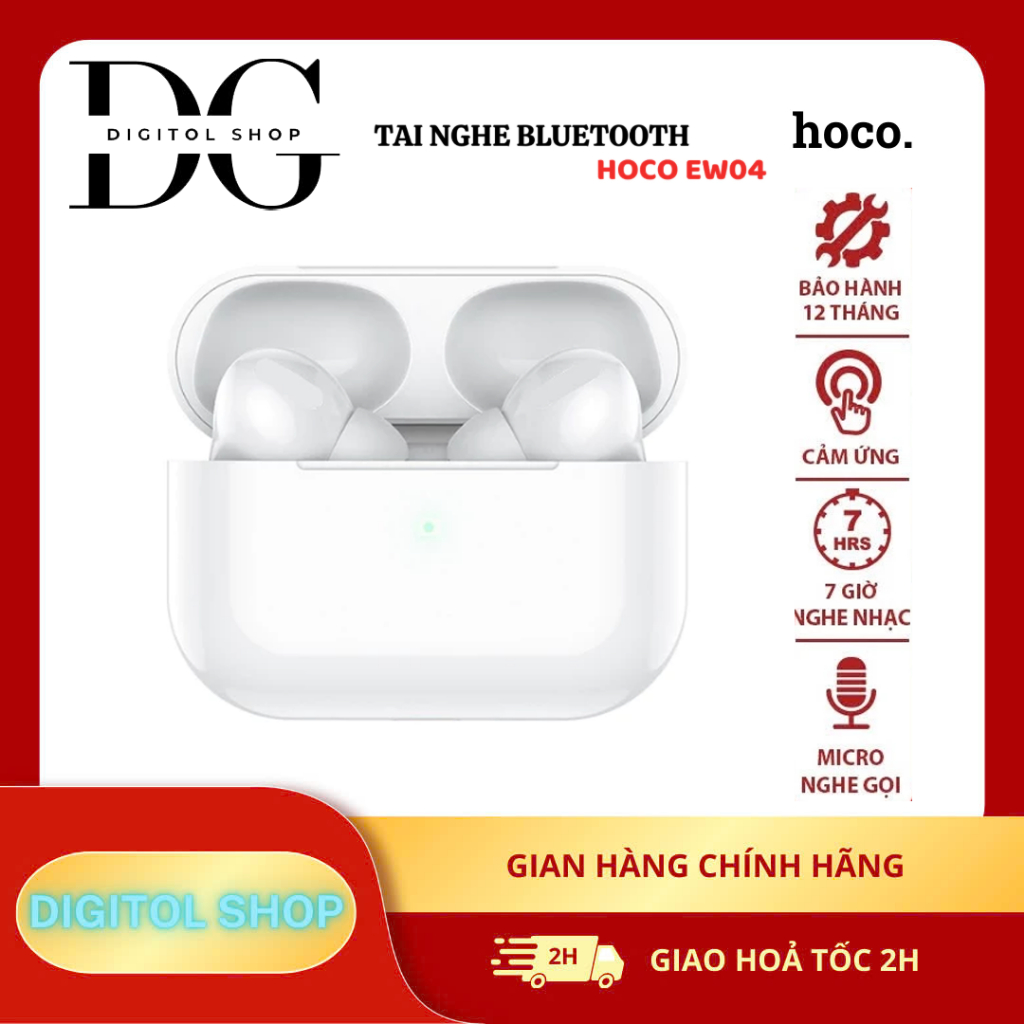 Tai nghe Bluetooth Hoco EW04 chống ồn, Độ nhạy cảm ứng cao, Hỗ trợ định vị, Micro đàm thoại rõ ràng.