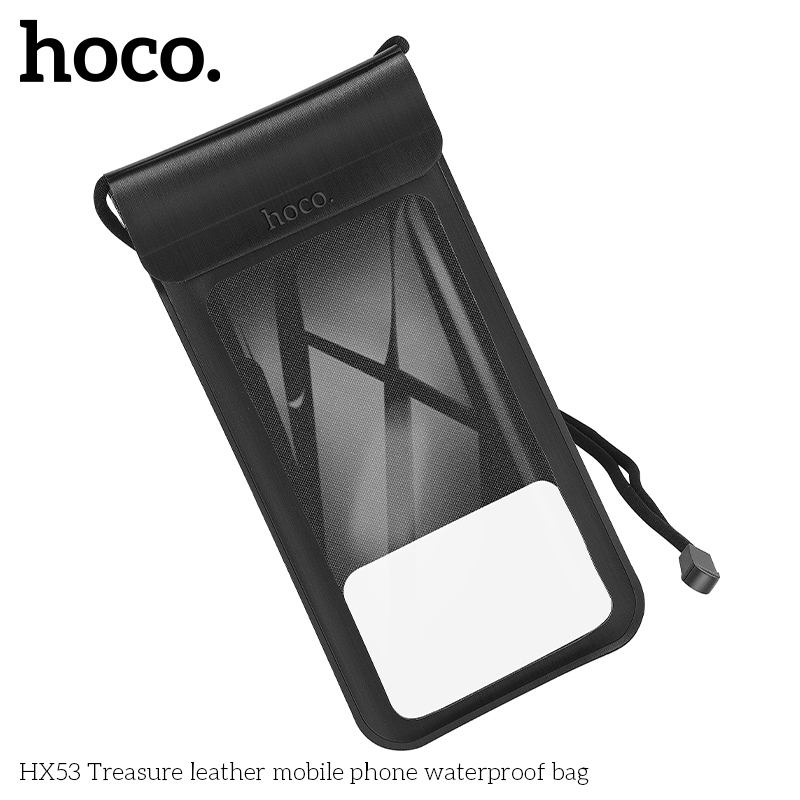Túi da đựng điện thoại di động chống nước Hoco HX53, dùng cho điện thoại di động 7,2 inch, chống nướ