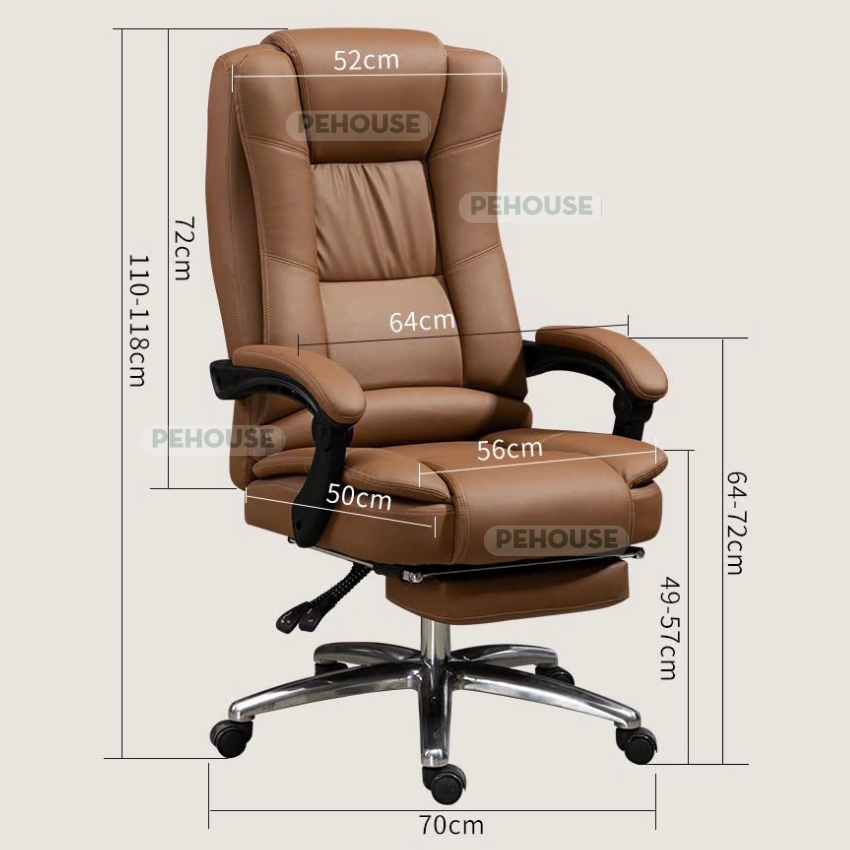 Ghế xoay văn phòng Ghế Giám Đốc Bọc Da Đệm Dày 12cm Bảo Hành 12 tháng có gác chân ngả 160 độ Anhome | BigBuy360 - bigbuy360.vn