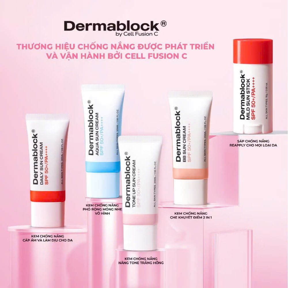 Ảnh 2 của Kem Chống Nắng Dermablock SPF50+ PA++++ Giúp Chống Nắng Và Nâng Tone Cho Mọi Loại Da 35ml