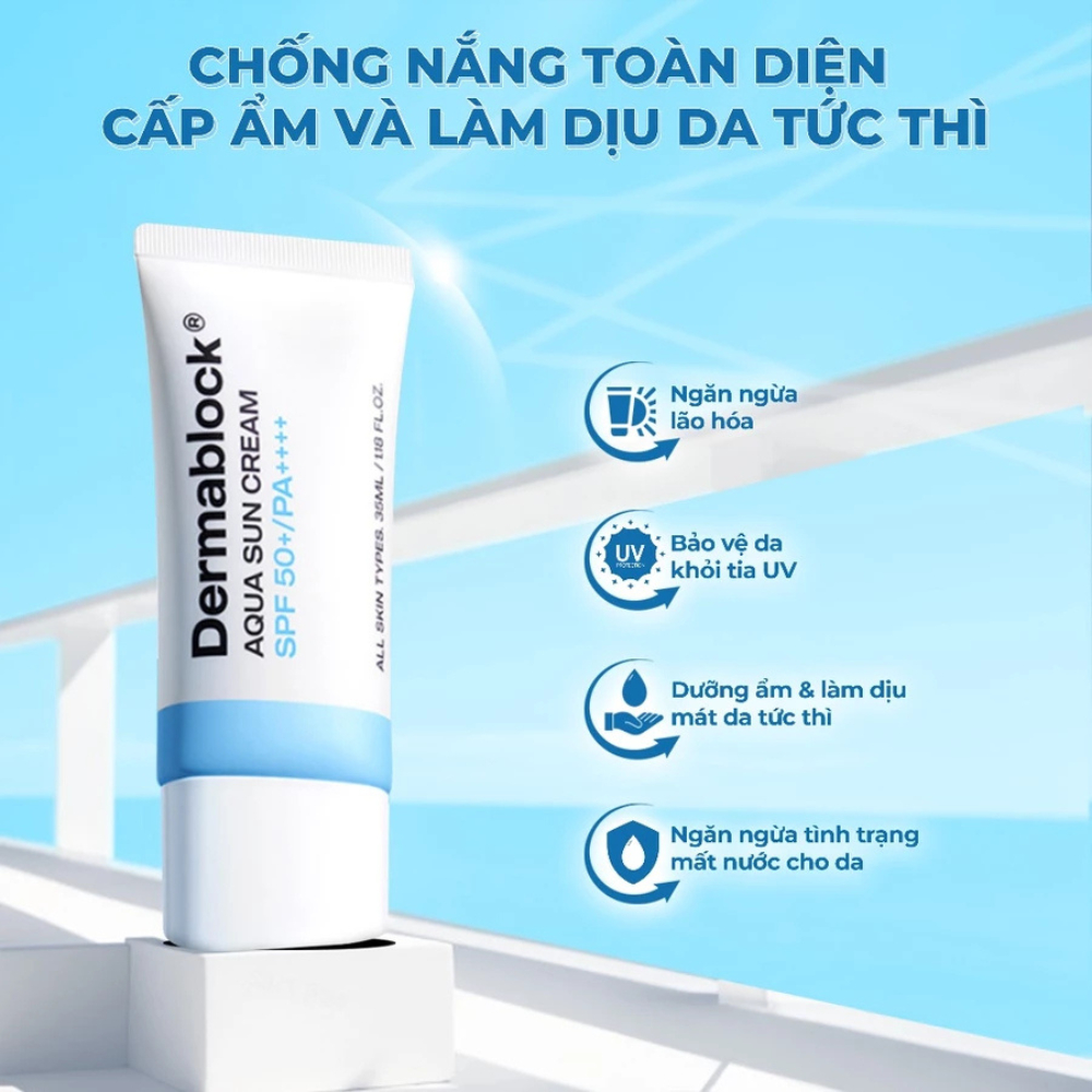 Ảnh 6 của Kem Chống Nắng Dermablock SPF50+ PA++++ Giúp Chống Nắng Và Nâng Tone Cho Mọi Loại Da 35ml