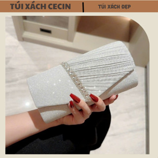 Túi Xách Cầm tay Đi Tiệc Nổi Bật, Thiết kế nhũ kim sa trẻ trung phù hợp với váy đi tiệc tùng đẹp
