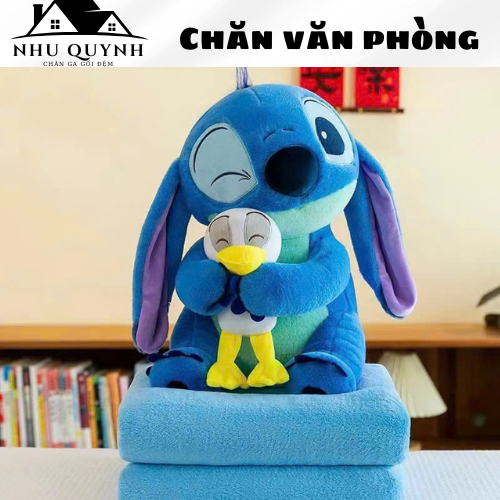 Bộ chăn gối văn phòng gấu bông khủng long,cua, heo xinh 60cm, trâu vàng ,cún con,chất liệu nhung, co