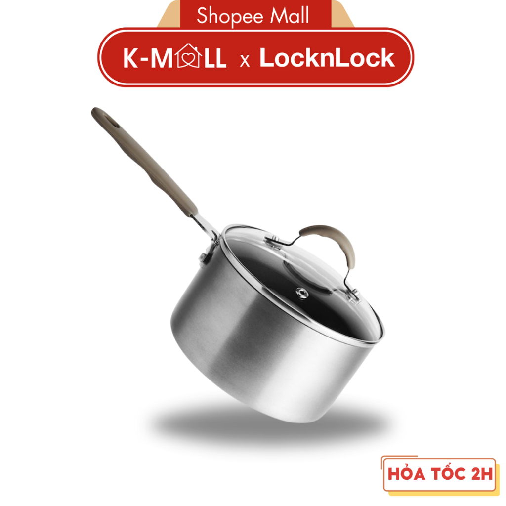 Quánh Mini 14cm LocknLock Handycook LHD1141 KHÔNG DÙNG TRÊN BẾP TỪ , có tay cầm và nắp đậy - K-MALL