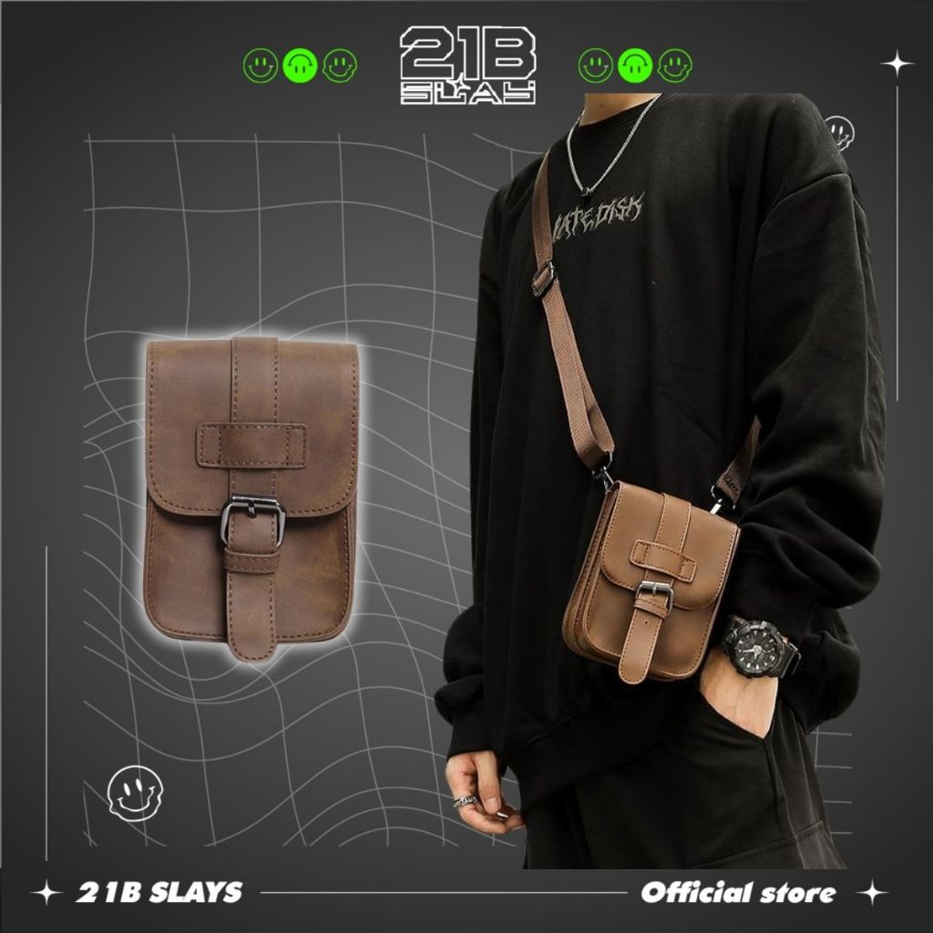 Túi đeo chéo mini nam nữ nhỏ gọn da pu cao cấp chống nước lót da lộn có ngăn đôi sang trọng thời trang hàn quốc đẹp