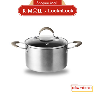 Nồi 14cm quai cầm LocknLock Handycook LHD1142 ,KHÔNG DÙNG TRÊN BẾP TỪ , có nắp đậy nhỏ gọn - K-MALL