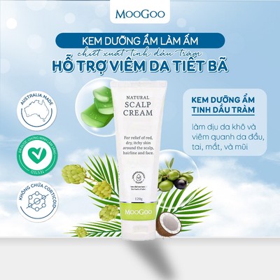 Kem hỗ trợ gàu, viêm da tiết bã, da nhạy cảm, cứt trâu trẻ em MooGoo Úc 120g