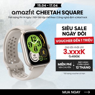 Đồng hồ thông minh Amazfit Cheetah Square - Bản đồ ngoại tuyến | Lưu trữ nhạc - Hàng chính hãng - Bảo hành 12 tháng