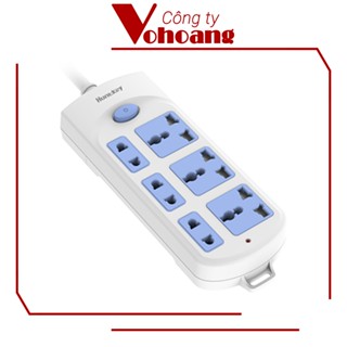 Ổ cắm điện chính hãng Huntkey HK-A63 6 lỗ có công tắc 2500W dây dài 3M