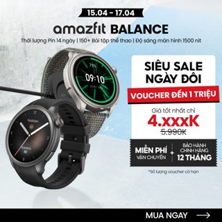 Đồng hồ thông minh Amazfit Balance - 46mm | Nghe gọi qua Bluetooth | Điều khiển nhạc - Hàng chính hãng - Bảo hành 12 thá