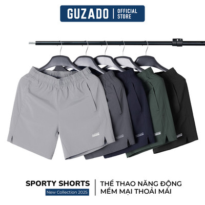 COMBO2 Quần Đùi Chạy Bộ Nam GUZADO Vải Gió Mềm Mịn Thoáng Mát, Vận Động Thể Thao Thoải Mái CB2GSR11-CB2GASA25S001