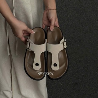 Dép nữ kẹp ngón khóa vuông vắt ngang đế cao 3cm T425 mã DK-01