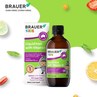   Siro Sắt + Vitamin B Brauer Cho Bé Từ 1 Tuổi – 200ml – Bổ Máu Tăng Cân Hàng Úc Chính Hãng 
