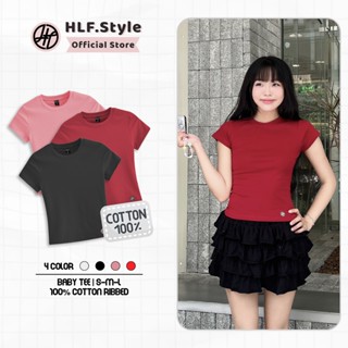 Áo thun ôm kiểu nữ áo babytee ôm body cotton 100% rib trơn áo phông nữ girl phố babydoll HLFStyle 