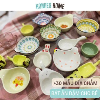 Đĩa sứ đựng nước chấm, đĩa sứ đựng xốt, đĩa chấm thiên nga họa tiết 3D trong lòng