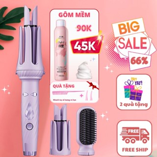 Máy Uốn Tóc Ultra 3in1 Tự Động 360 Độ Trục 28 32mm Kèm Đầu Lược -Máy Uốn Tóc Xoăn Xoay Tự Động Chỉnh Nhiệt Thông Minh