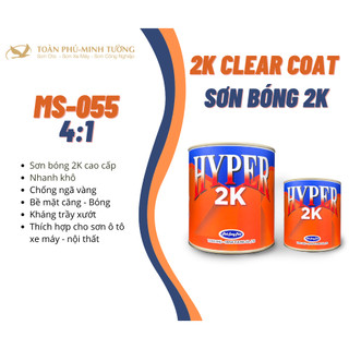 Sơn - dầu bóng 2K ô tô - xe máy HYPER tỷ lệ 4:1 (Code: MS-055) - Bộ 1.25L