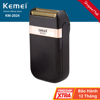 Máy Cạo Râu Khô Kemei KM-2024 Cao Cấp, 2 Lưỡi Kép 3D Công Suất Mạnh Mẽ, BH Chính Hãng 12 Tháng