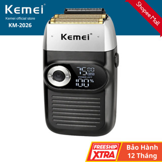 Máy Cạo Râu Khô Kemei KM-2026, 3 Mức Tốc Độ, Có Màn Hình LCD Hiển Thị, BH Chính Hãng 12 Tháng