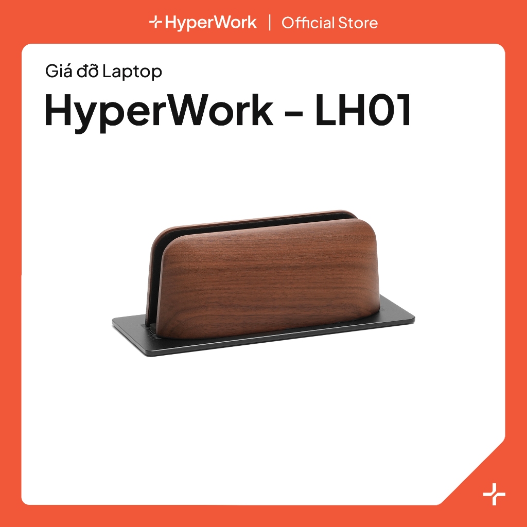 Giá đỡ Laptop HyperWork LH01 - Bảo vệ chống xước, rơi vỡ, màu gỗ óc chó