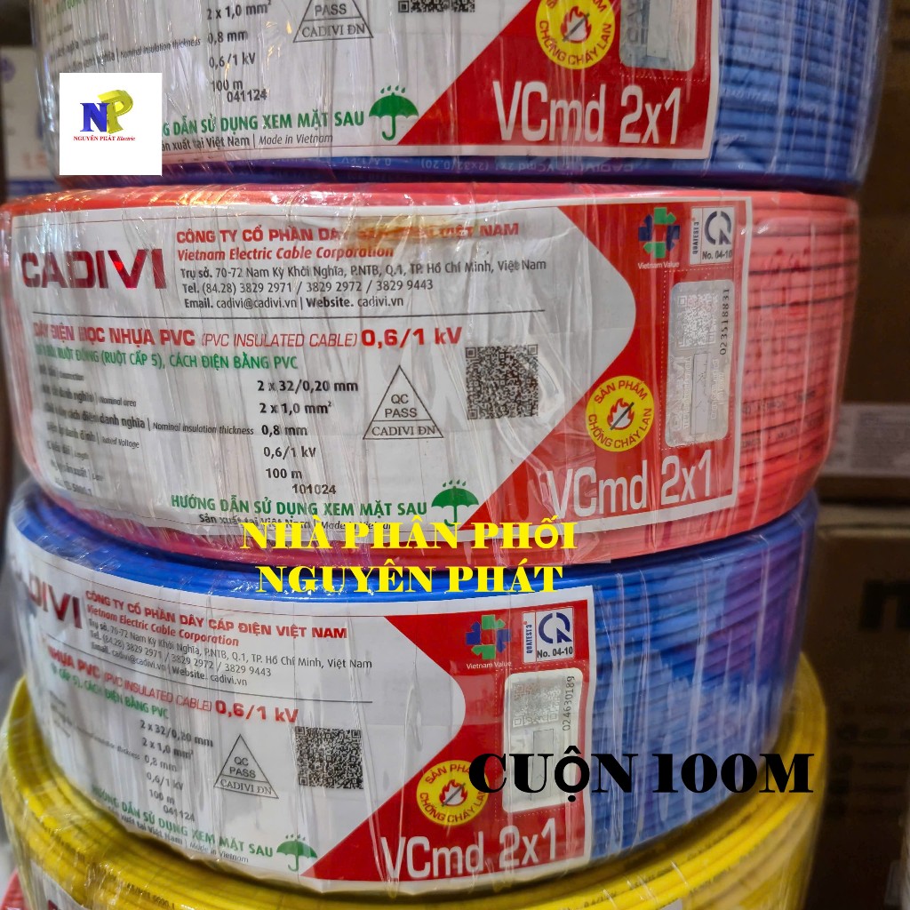 [CADIVI] Dây Điện Đôi 2x32 VCmd2x1.0 - Cuộn 100m